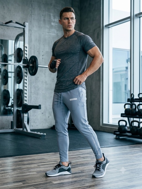 Alphalete Other - Alphalete Light Grey/Blue Performance Joggers Medium